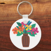 Kleurrijke bloemschikking sleutelhanger (Voorkant)