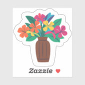 Kleurrijke bloemschikking sticker (Vel)