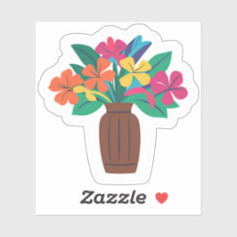 Kleurrijke bloemschikking sticker