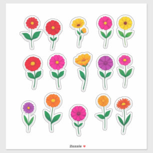 Kleurrijke bloemsticker-set sticker