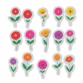 Kleurrijke bloemsticker-set sticker (Voorkant)