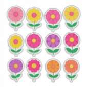Kleurrijke bloemsticker-set sticker (Voorkant)