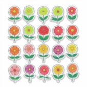 Kleurrijke bloemsticker-set sticker (Voorkant)