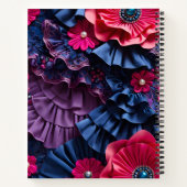 Kleurrijke Bloemstof Art Spiral Notitieboek (Achterkant)