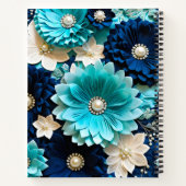 Kleurrijke Bloemstof Art Spiral Notitieboek (Achterkant)