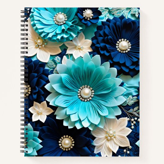 Kleurrijke Bloemstof Art Spiral Notitieboek (Voorkant)