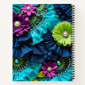 Kleurrijke Bloemstof Art Spiral Notitieboek (Achterkant)