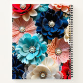 Kleurrijke Bloemstof Art Spiral Notitieboek (Achterkant)