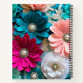 Kleurrijke Bloemstof Art Spiral Notitieboek (Achterkant)