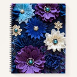 Kleurrijke Bloemstof Art Spiral Notitieboek