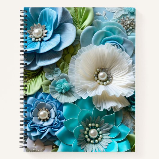 Kleurrijke Bloemstof Art Spiral Notitieboek (Voorkant)