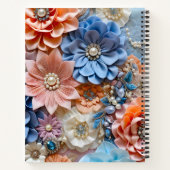 Kleurrijke Bloemstof Art Spiral Notitieboek (Achterkant)
