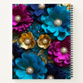Kleurrijke Bloemstof Art Spiral Notitieboek (Achterkant)