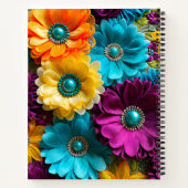 Kleurrijke Bloemstof Art Spiral Notitieboek (Achterkant)