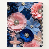 Kleurrijke Bloemstof Art Spiral Notitieboek (Achterkant)