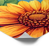 Kleurrijke bloemtheekop met kruidenthee poster (Hoek)