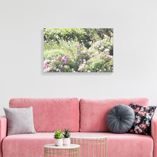 Kleurrijke bloemtuin canvas afdruk (Insitu (Woonkamer))