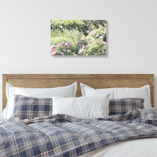 Kleurrijke bloemtuin canvas afdruk (Insitu (Slaapkamer))