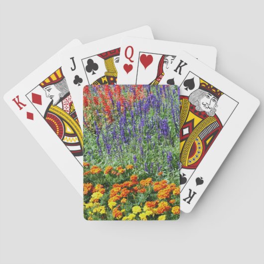 Kleurrijke bloemtuin in de zomer pokerkaarten (Achterkant)