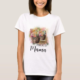 Kleurrijke Bloemvat Baby shower Vrouwen T-shirt