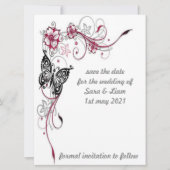 kleurrijke bloemvlinder save the date (Voorkant)