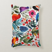 Kleurrijke bloemvogels accent kussen (Voorkant(Verticaal))