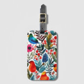 Kleurrijke bloemvogels bagagelabel (Voorkant (verticaal))