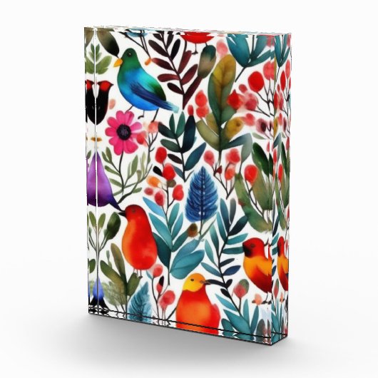 Kleurrijke bloemvogels fotoblokken (Rechts)