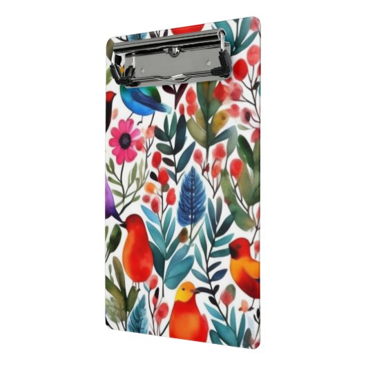 Kleurrijke bloemvogels mini klembord (Angled2)
