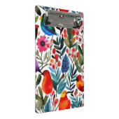 Kleurrijke bloemvogels mini klembord (Schuin)