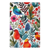 Kleurrijke bloemvogels mini klembord (Achterkant)