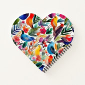 Kleurrijke bloemvogels notitieboek (Achterkant)