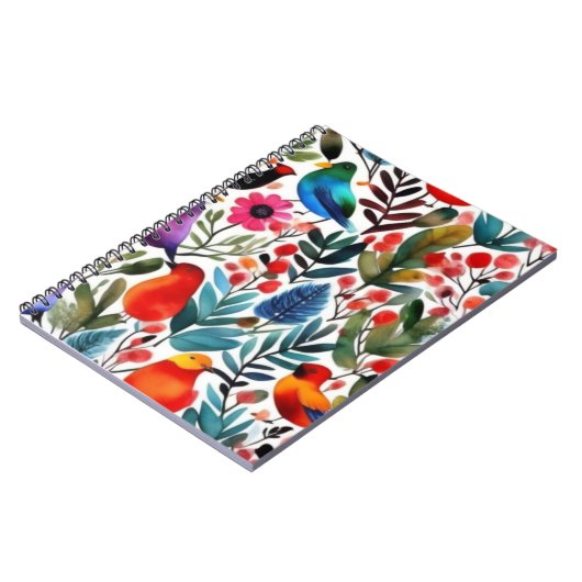 Kleurrijke bloemvogels notitieboek (Linkerzijde)