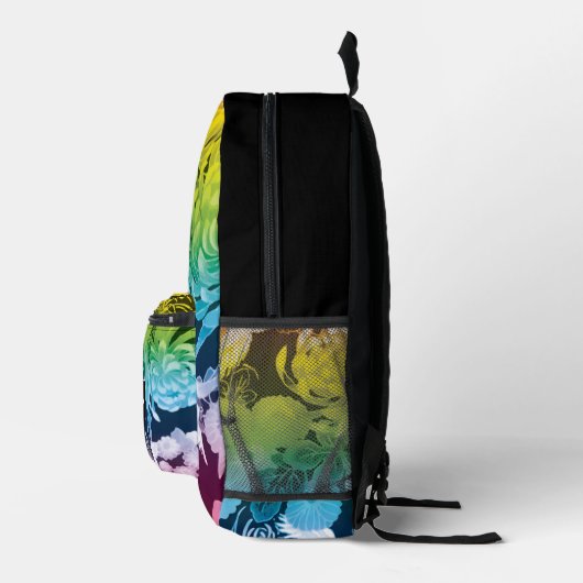 kleurrijke bloemvogels op maat Monogram Bedrukte Rugzak (Rechts)