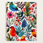 Kleurrijke bloemvogels planner (Voorkant)