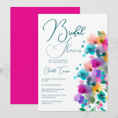 Kleurrijke Bloesem Bruidsfeest Kaart (Voorkant / Achterkant)