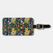 Kleurrijke bloesem-gepersonaliseerde naam bagagelabel (Voorkant horizontaal)