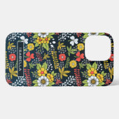 Kleurrijke bloesem-gepersonaliseerde naam iPhone hoesje (Achterkant horizontaal)