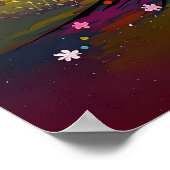 kleurrijke bloesemboom poster (Hoek)