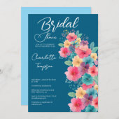 Kleurrijke Bloesems Bruids Bash Kaart (Voorkant / Achterkant)