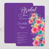 Kleurrijke Bloesems Bruids Bash Kaart (Voorkant / Achterkant)