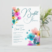 Kleurrijke Bloesems Bruids Bash Kaart (Staand voorkant)