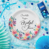 Kleurrijke Bloesems Bruids Bash Papieren Bordje (Feest)