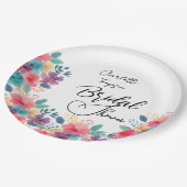 Kleurrijke Bloesems Bruids Bash Papieren Bordje (Gekanteld)