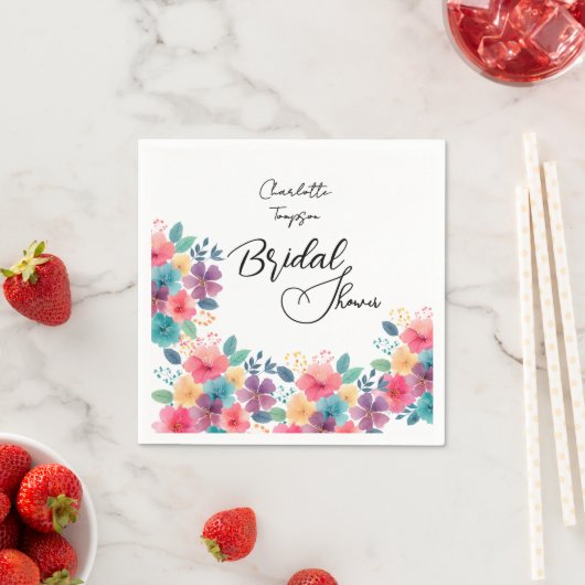 Kleurrijke Bloesems Bruids Bash Servet (Insitu)