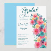 Kleurrijke Bloesems Bruidsfeest Kaart (Voorkant / Achterkant)