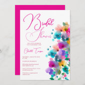 Kleurrijke Bloesems Bruidsfeest Kaart (Voorkant / Achterkant)