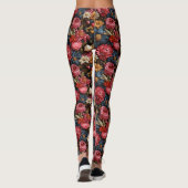 Kleurrijke bloesems en bladeren leggings (Achterkant)