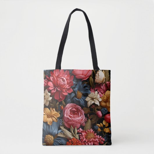 Kleurrijke bloesems en bladeren tote bag (Voorkant)