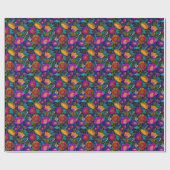 Kleurrijke Bloesems Exotisch Bloempatroon Cadeaupapier (Vlak)